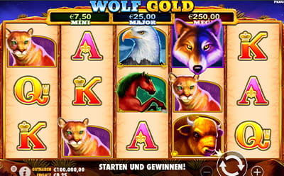 Der Online Slot Wolf Gold bei PinoCasino