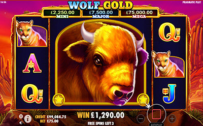 Wolf Gold Slot Free Spins Feature