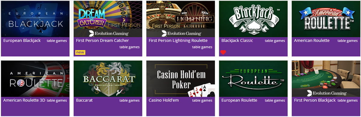 The Yako Casino Table Games Catalogue