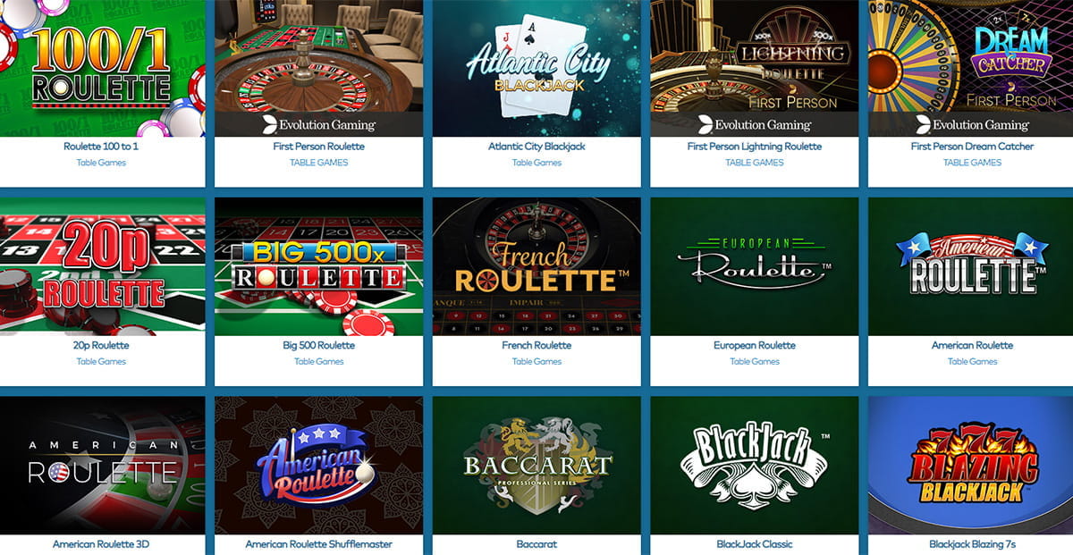The Yeti Casino Casino Table Games Catalogue