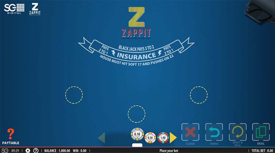 The Zappit Blackjack Demo