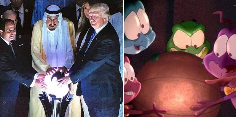 Donald Trump Places Hands on Glowing Orb