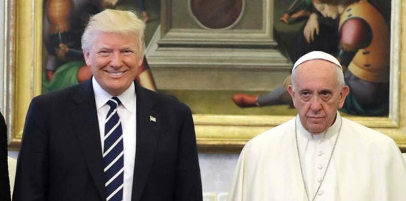 The Pope Looks Glum during a Meeting with Donald Trump 