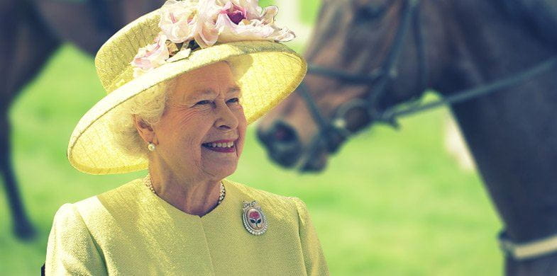 Photograph of Queen Elizabeth II Wearing a Yellow Outfit