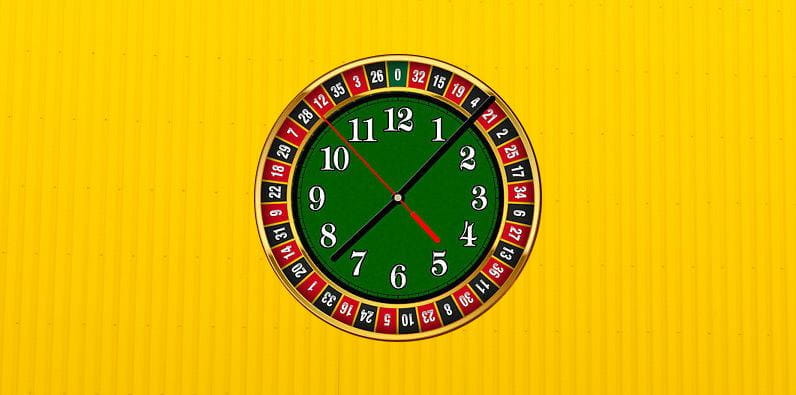 Roulette Clock Gift for Gamblers