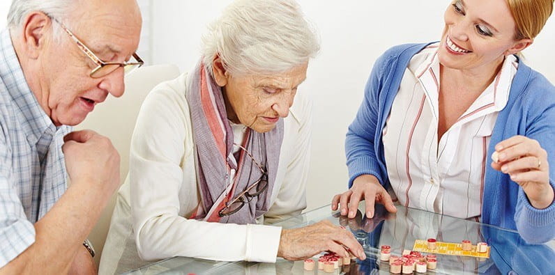 Elderly People Playing Table Games