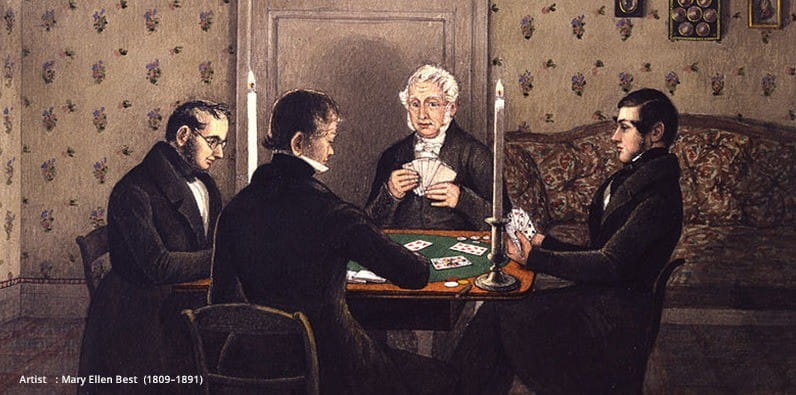 Gentlemen Playing Whist in London Club