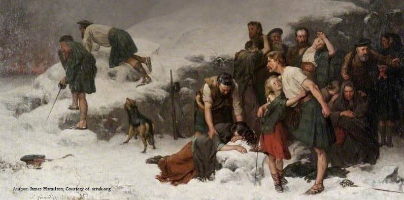 Alt: The Massacre of Glencoe Depicted in James Hamilton's Oil Painting