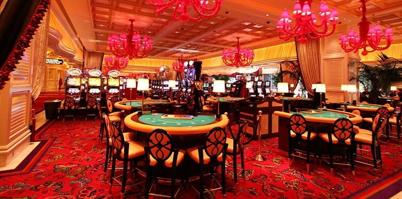 The Interior of a Lofty Las Vegas Casino