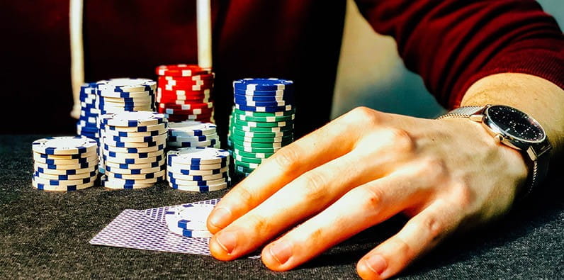 Poker Player with Chips