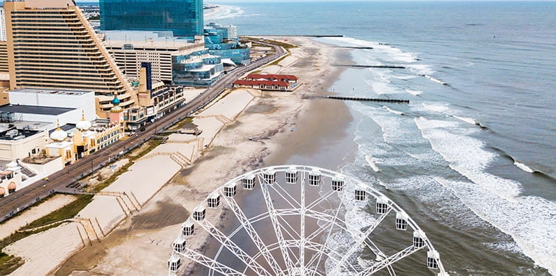 Bird's Eye View of Atlantic City's Steel Pier and Coastline