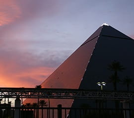 Striking Sunset and High Roller Tables in Luxor Casino
