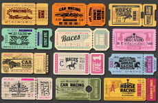 Old-Fashioned Tickets from Horse Racing Events