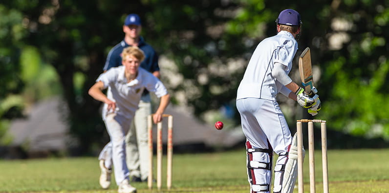 Cricketer Playing During The Game