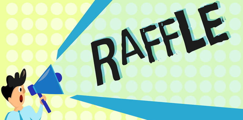 Raffle Sign Depicted from a Microphone Speaker