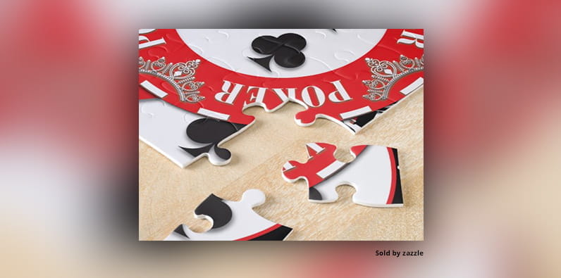 Easy Poker Puzzle with Poker Chips & Cards