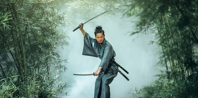 Samurai Traversing a Forest