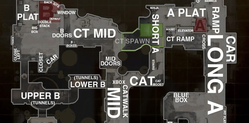 De_Dust2 CSGO Map Layout