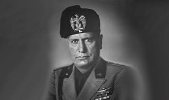 Altes farbenfrohes Foto von Benito Mussolini 1934 