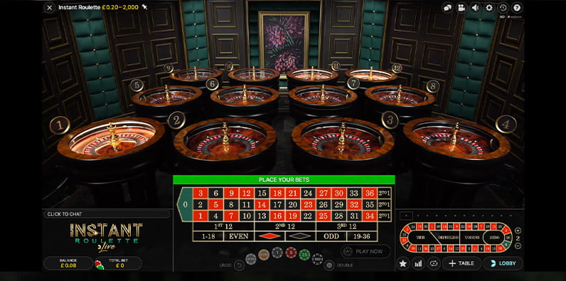 Enjoy the Instant Roulette Live Table from Evolution Gaming