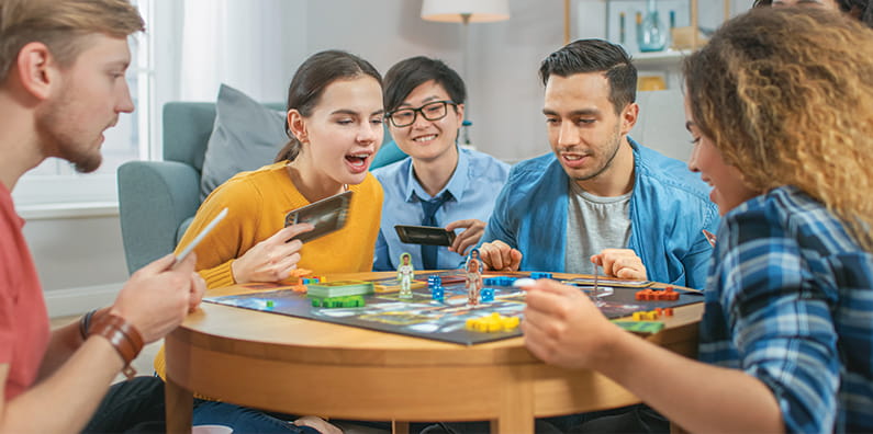 Friends Playing Board Games