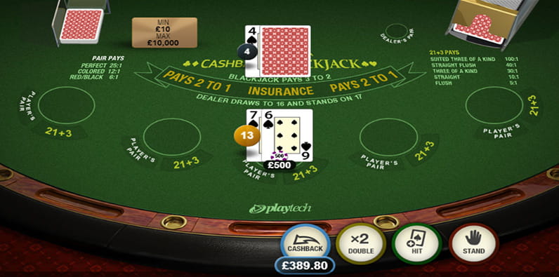 Cashback Blackjack Game