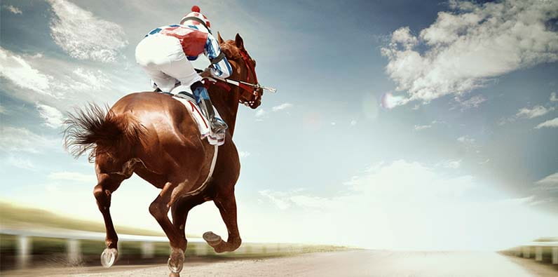 Jockey Riding a Horse on a Race