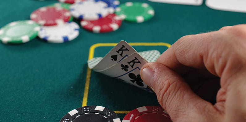 Man playing cards on a table