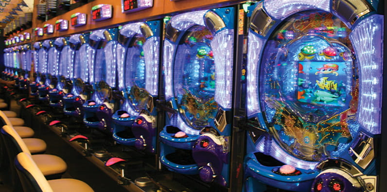 Pachinko Machines in a Playing Parlour