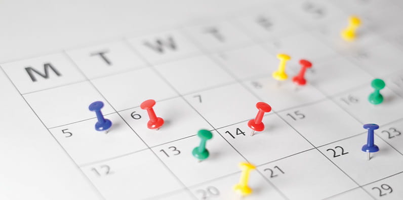 Calendar With a Lots of Pinned Dates