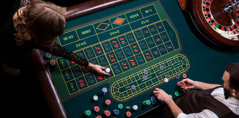 European Roulette Table with Croupier