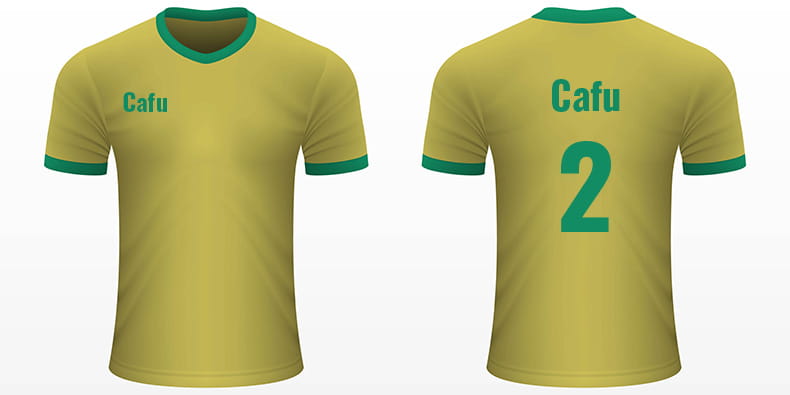 Football Jersey with Cafu's Name and Number on It