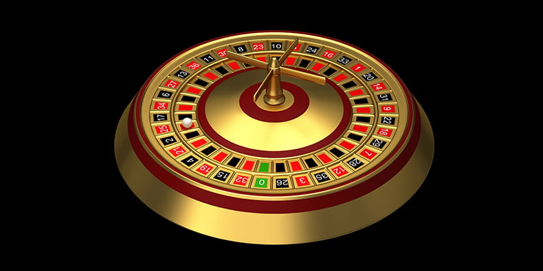 Close-Up of a Gold Roulette Wheel