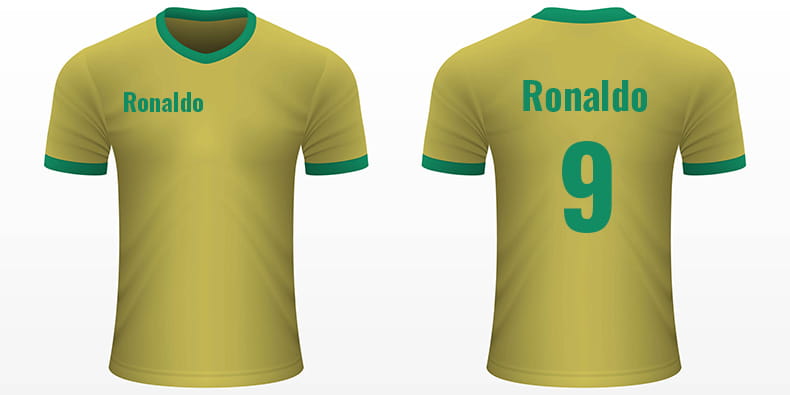 Football Jersey with Ronaldo's Name and Number on It