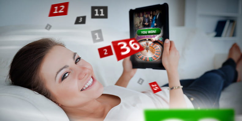 Wanita Bermain Roulette Online di Rumah