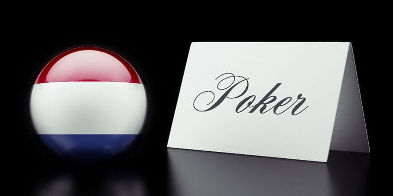 A Poker Signed Card next to the Dutch Flag in the form of a Sphere 