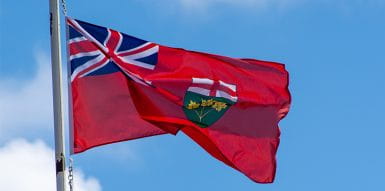 Ontario Flag Blowing in the Wind