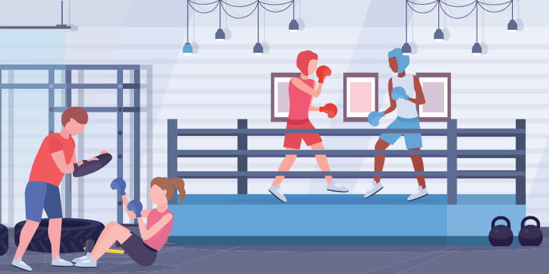 People Training Boxing 