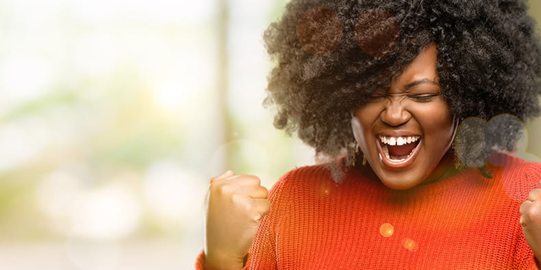 Woman Celebrating Her Win