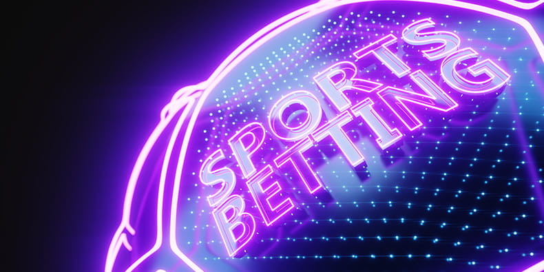  Sports Betting Neon Sign in Purple 