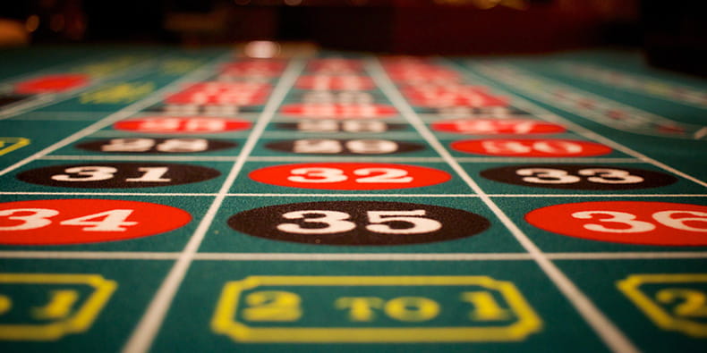 Roulette Table Felt Close-Up