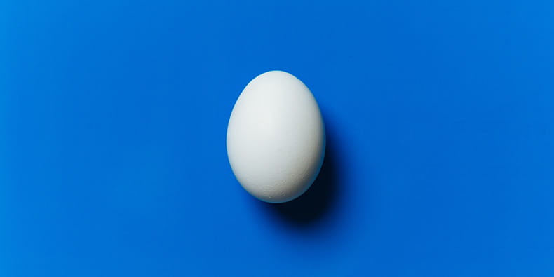 An Egg in a Blue Background