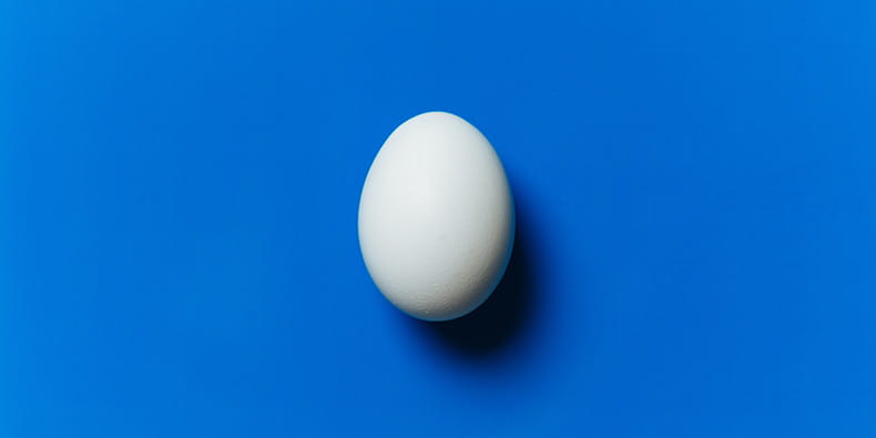 An Egg in a Blue Background