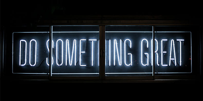 Neon Sign Reading Do Something Great