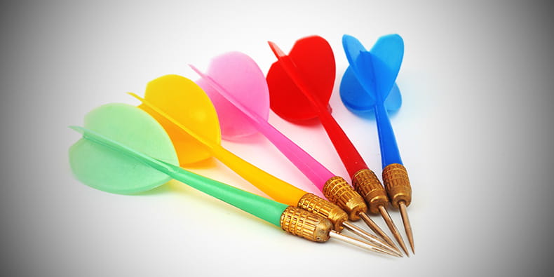 Four Dart Arrows of Different Colours