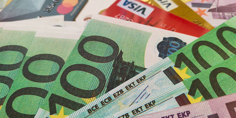 Pile of euro bills 