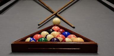 Billiards Rack Full With Snooker Balls