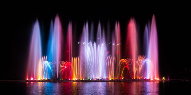Night Scene of the Casino Estoril Fountain