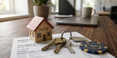 House keys and casino chip